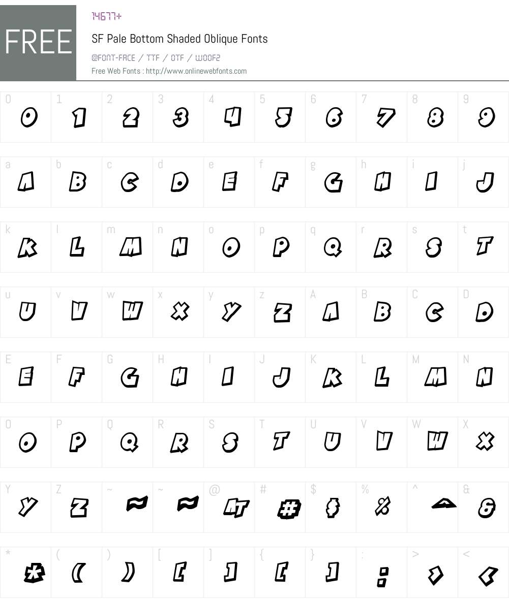 SF Pale Bottom Shaded Font Screenshots