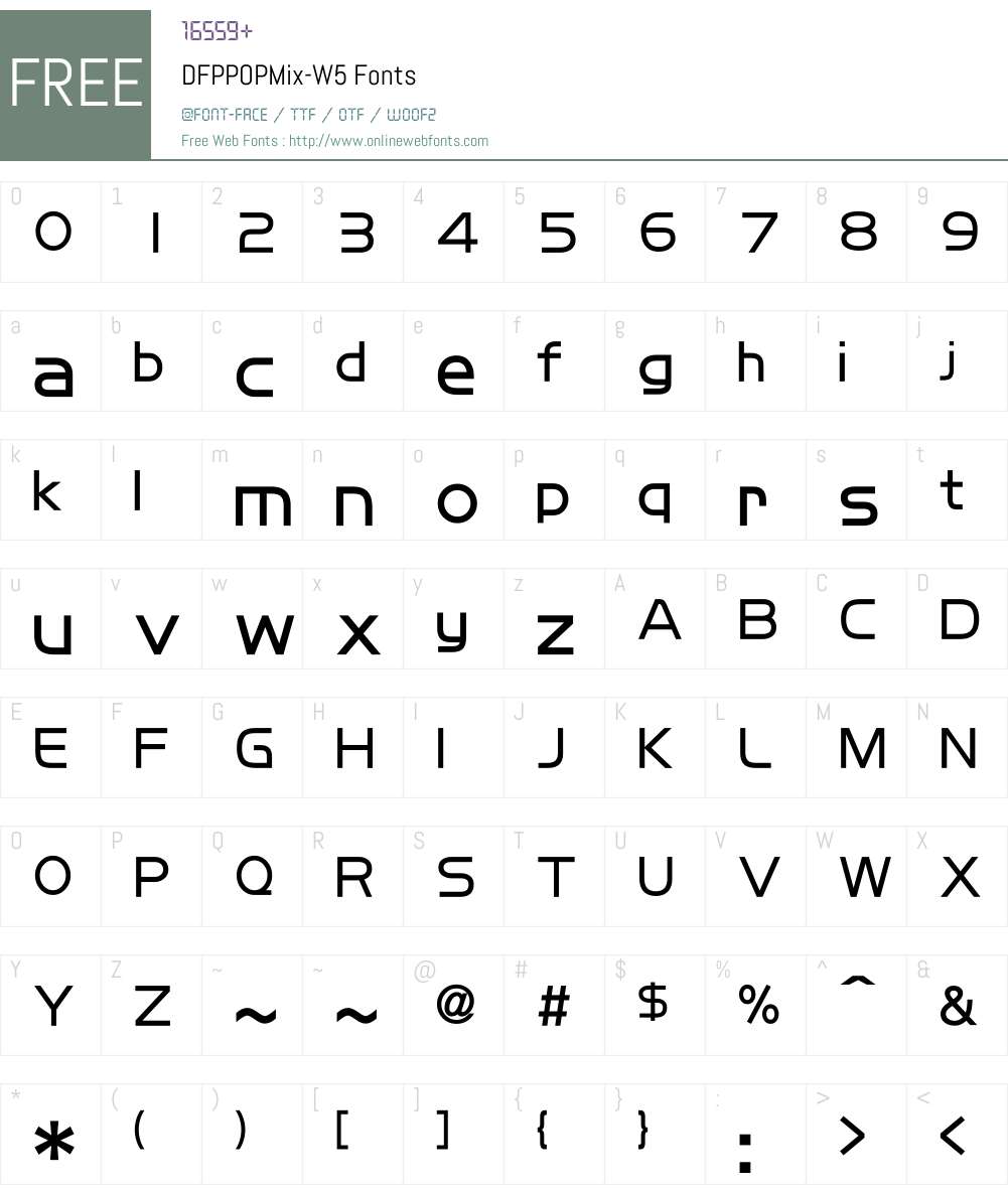 DFPPOPMix-W5 Font Screenshots