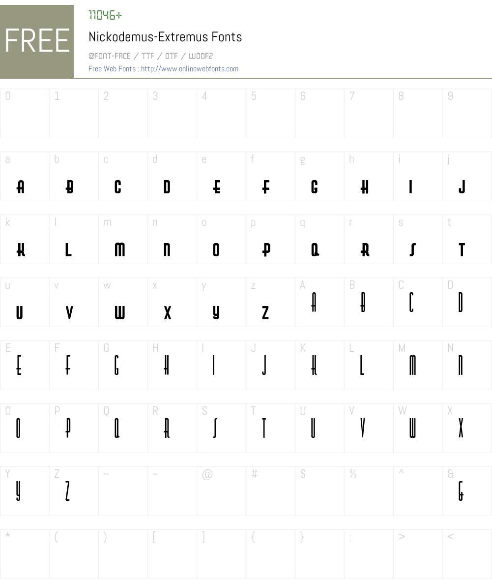 Nickodemus-Extremus Font Screenshots