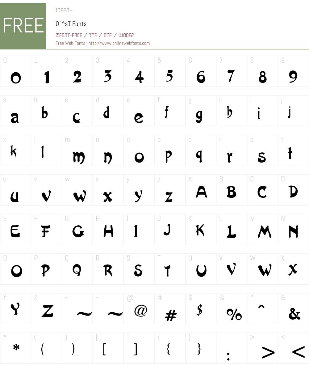 O`^sT Font Screenshots