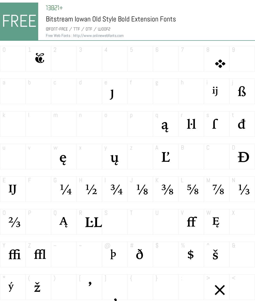 Bitstream Iowan Old Style Font Screenshots