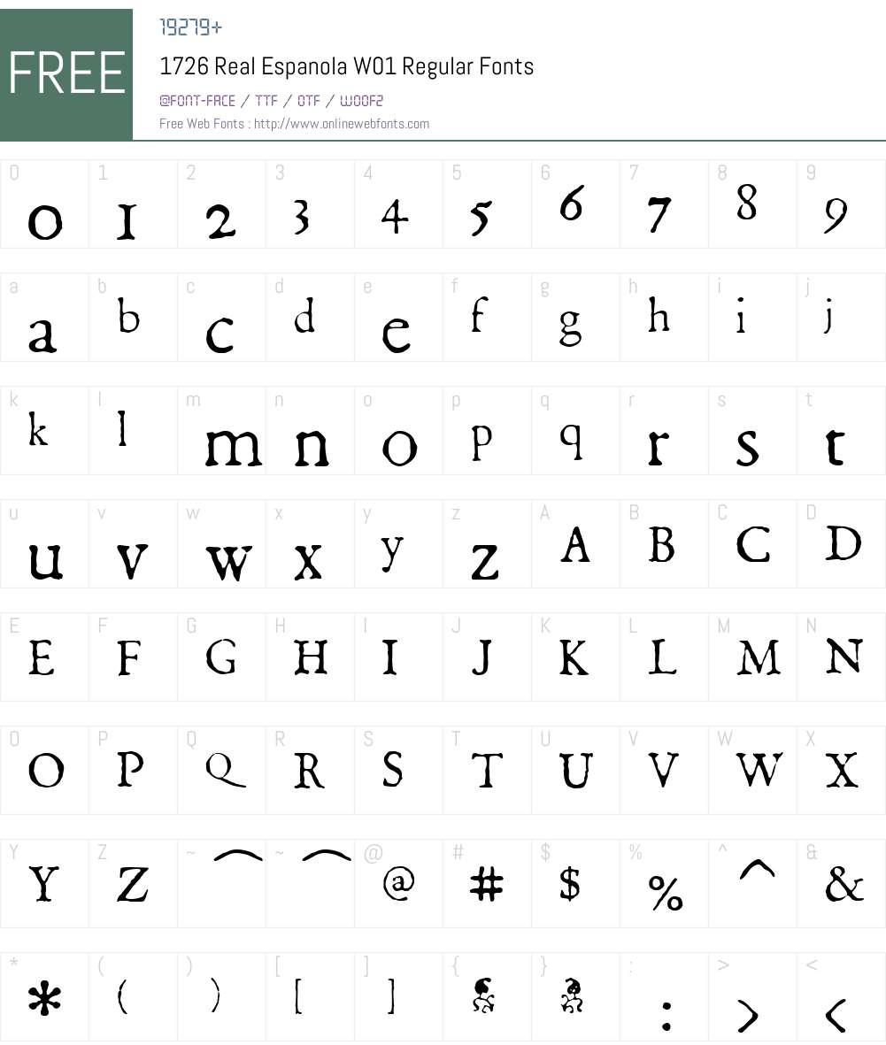 1726RealEspanolaW01-Rg Font Screenshots