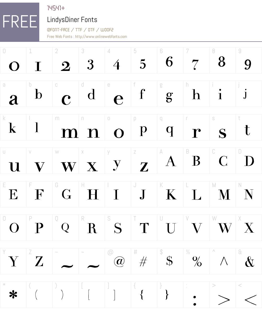 LindysDiner Font Screenshots