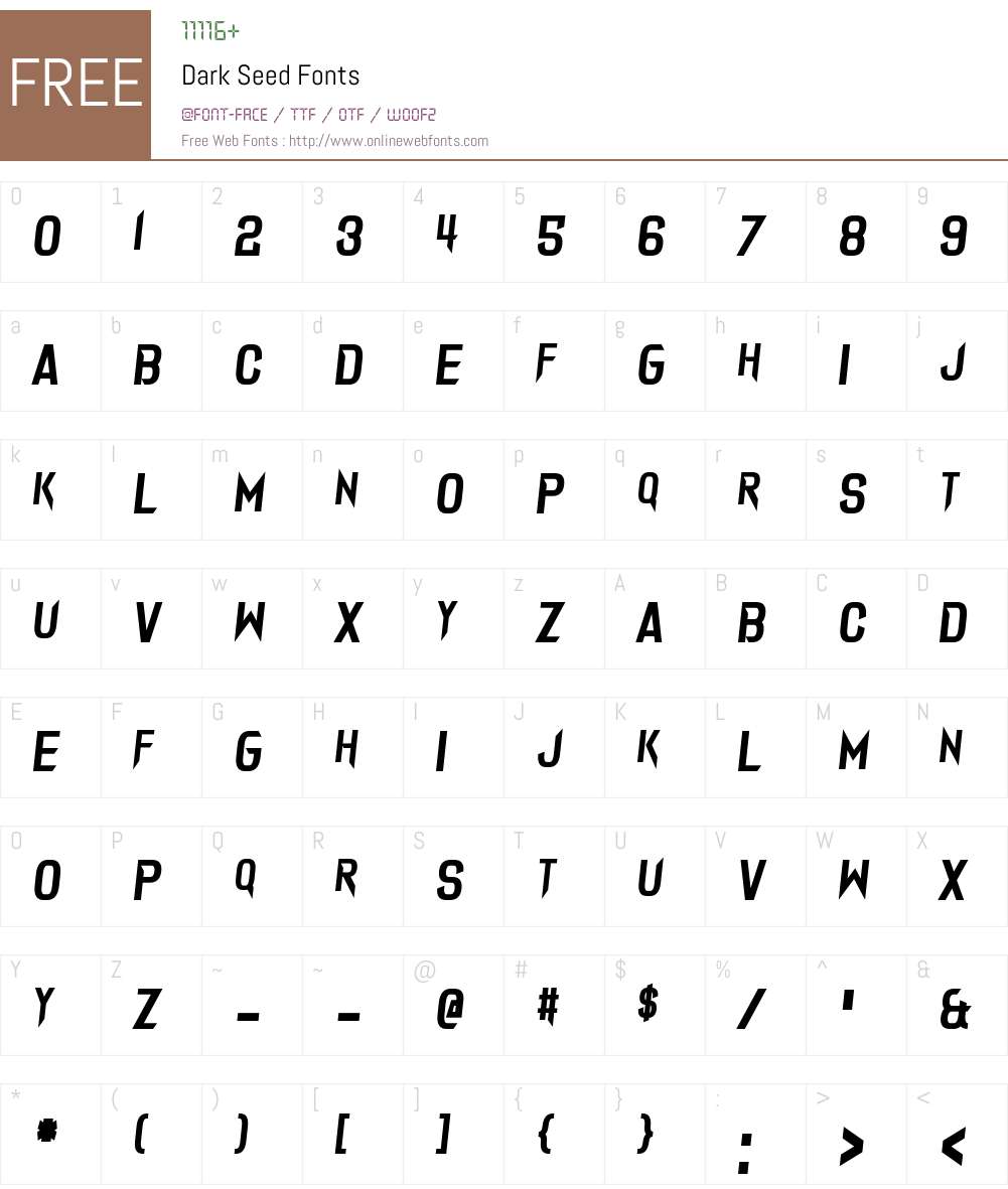 Dark Seed Font Screenshots