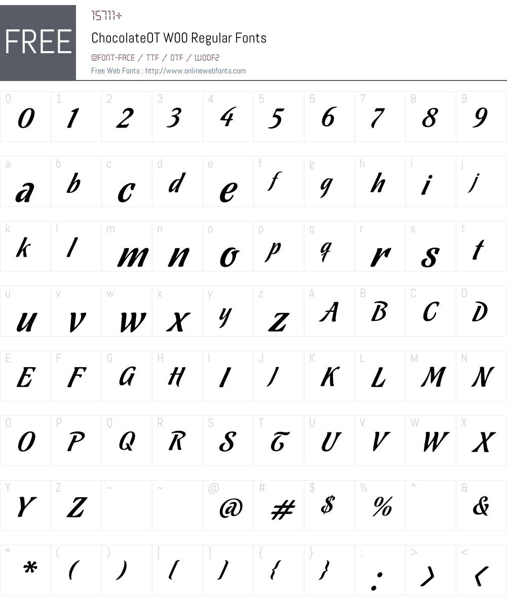 ChocolateOTW00-Regular Font Screenshots
