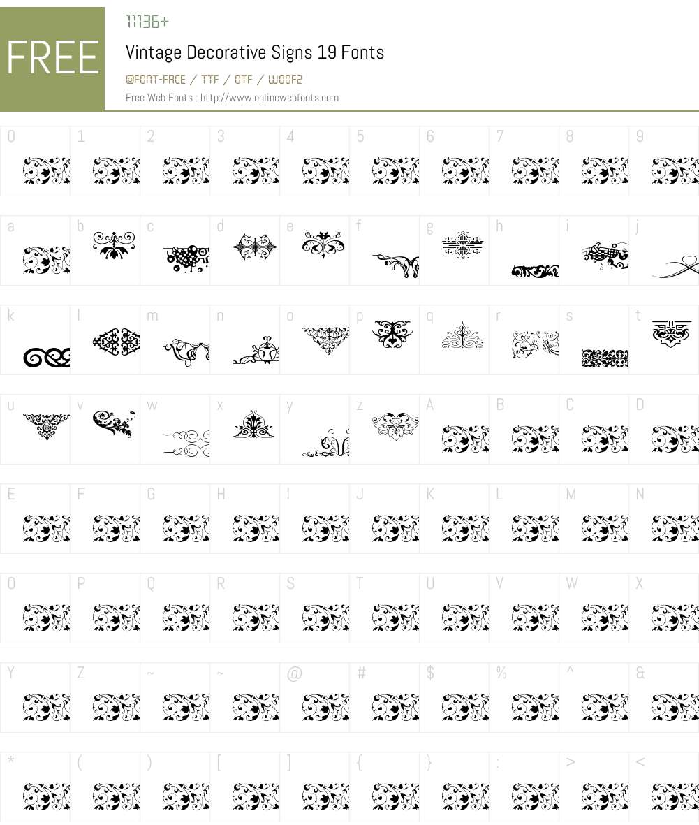 Vintage Decorative Signs 19 Font Screenshots