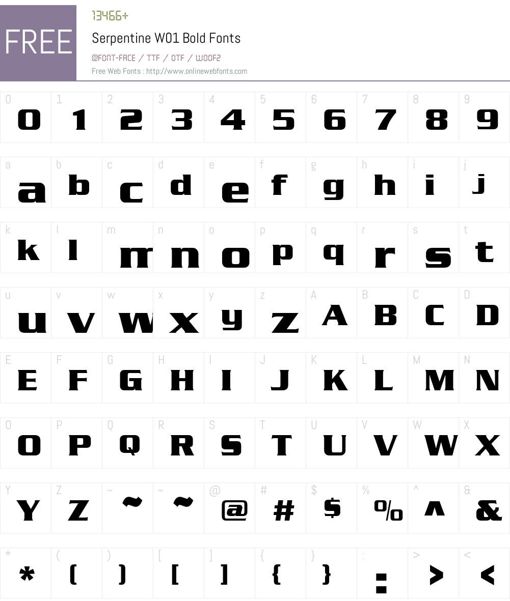 SerpentineW01-Bold Font Screenshots