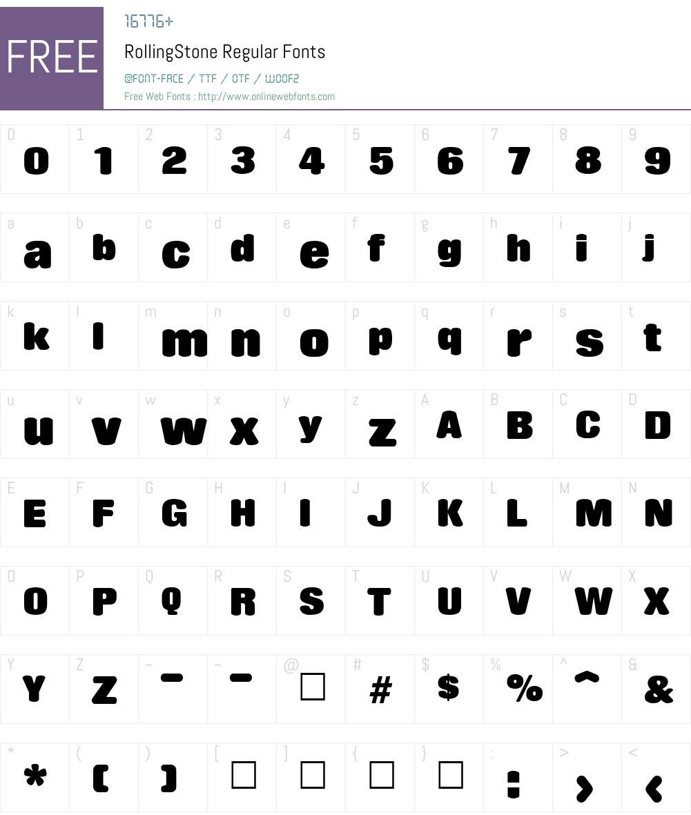 RollingStone Font Screenshots