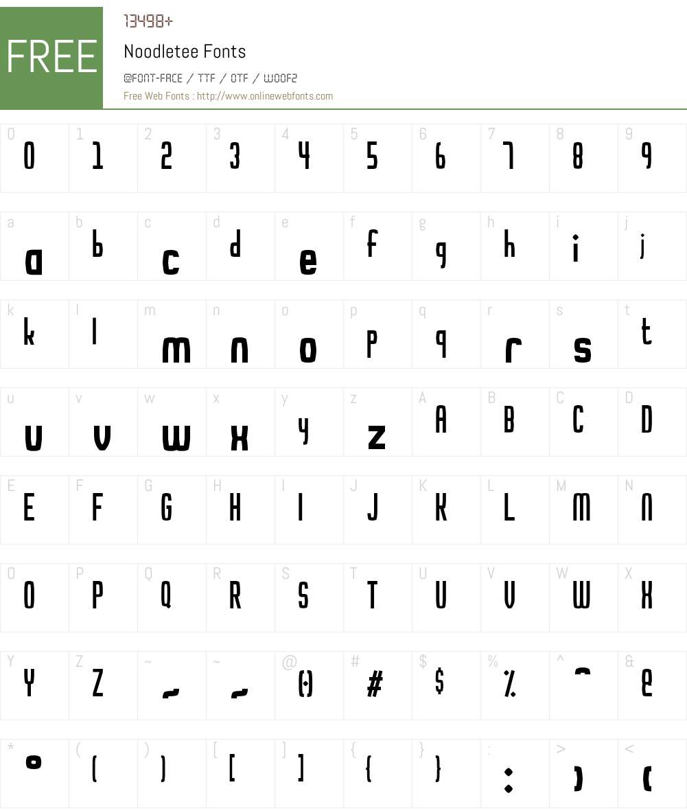 Noodletee Font Screenshots