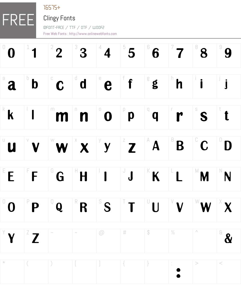 Clingy Font Screenshots