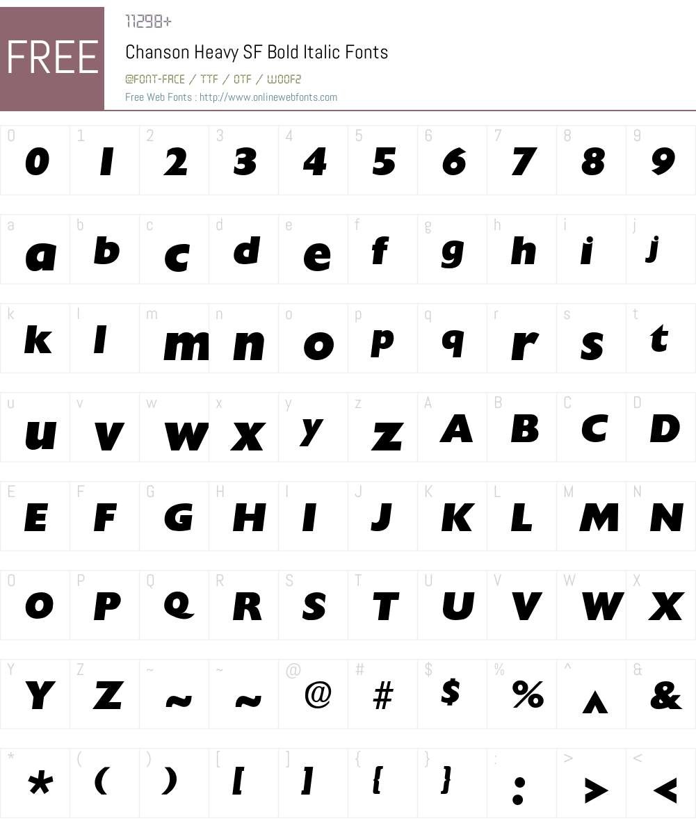 Chanson Heavy SF Font Screenshots