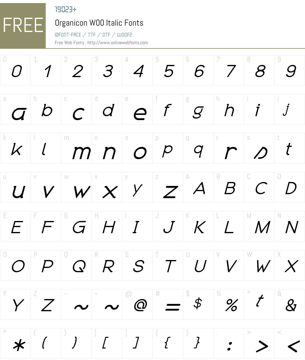 Organicon Font Screenshots
