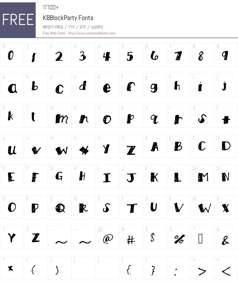 KBBlockParty Font Screenshots