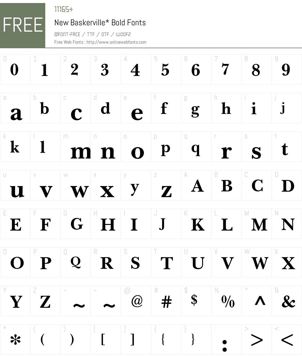 New Baskerville BQ Font Screenshots