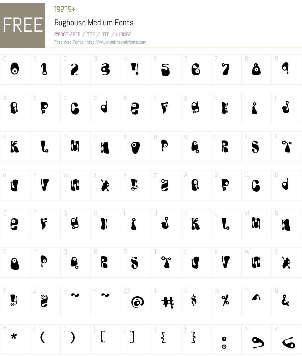 Bughouse Font Screenshots