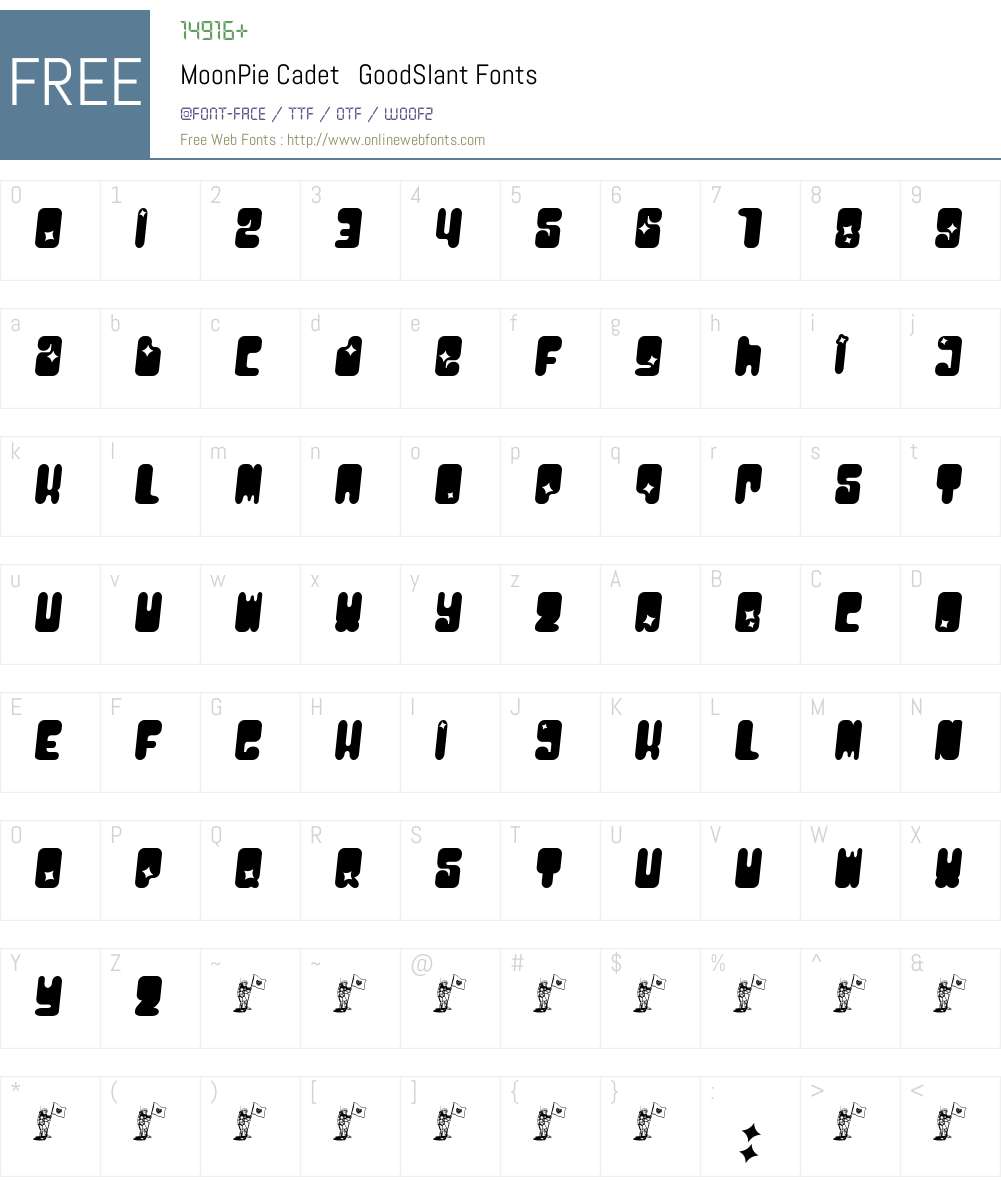 MoonPie Cadet Font Screenshots