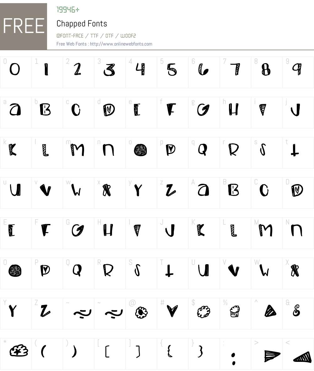 Chapped Font Screenshots