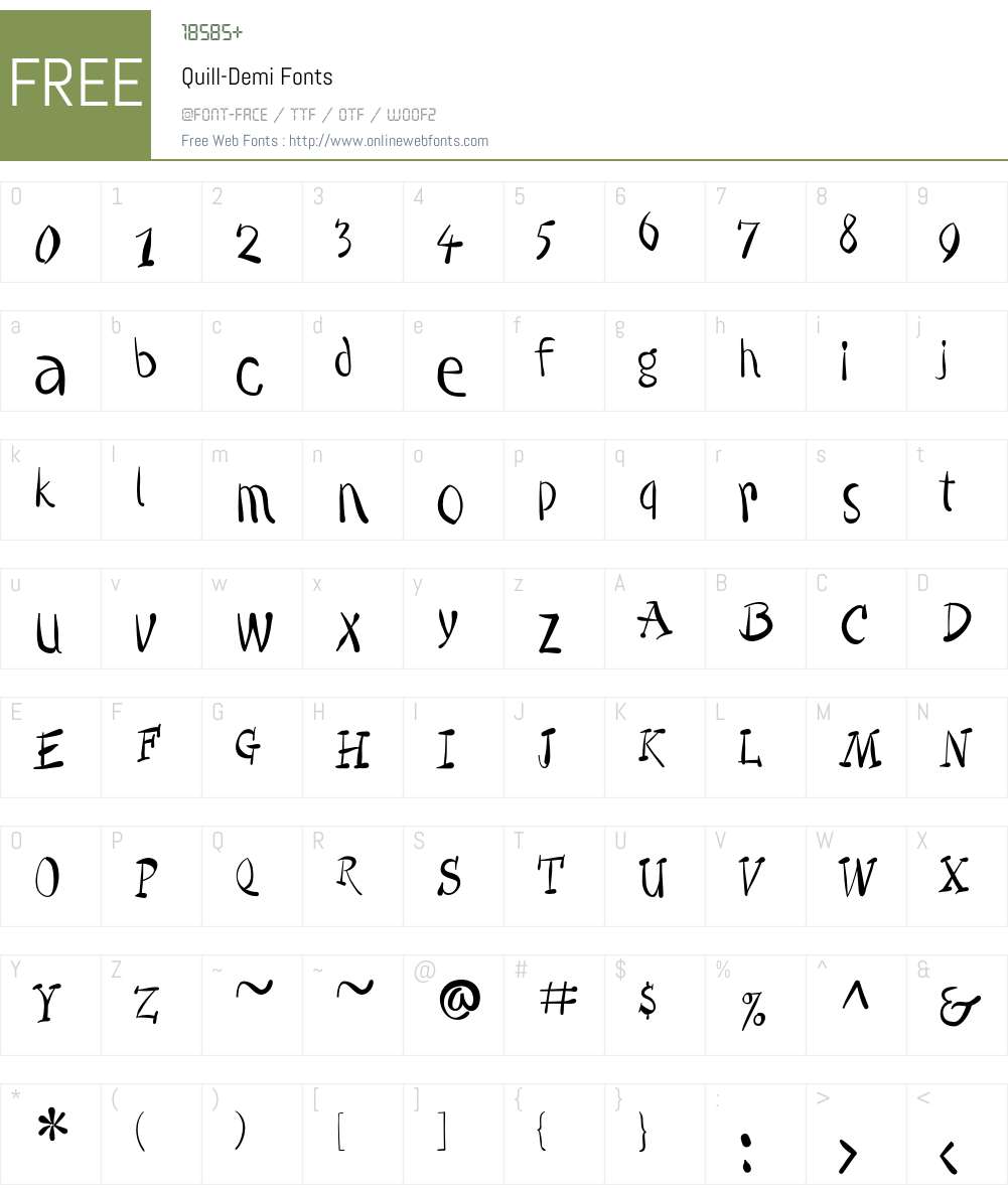 Quill Font Screenshots