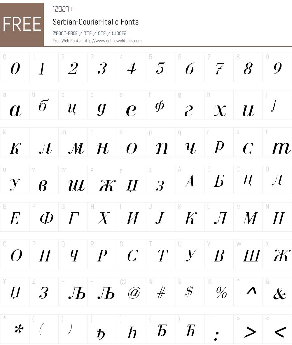 Serbian-Courier Font Screenshots