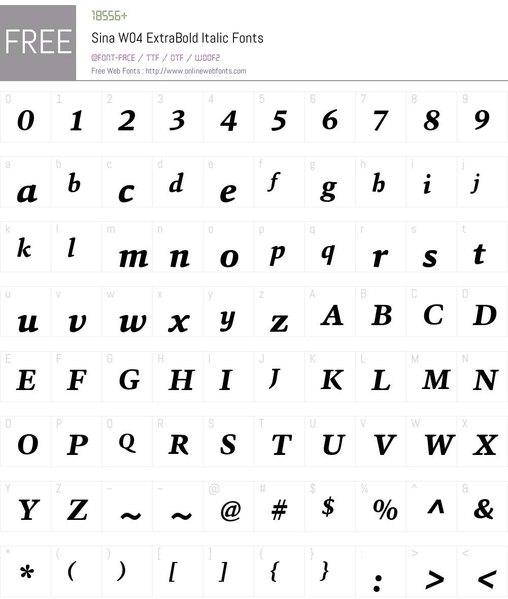 HT Sina Font Screenshots