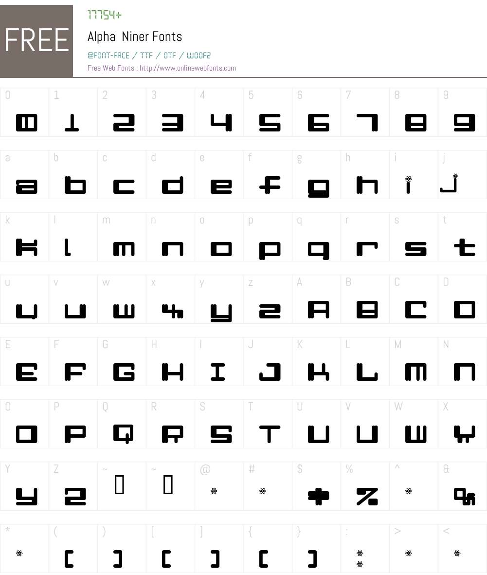 Alpha Niner Font Screenshots
