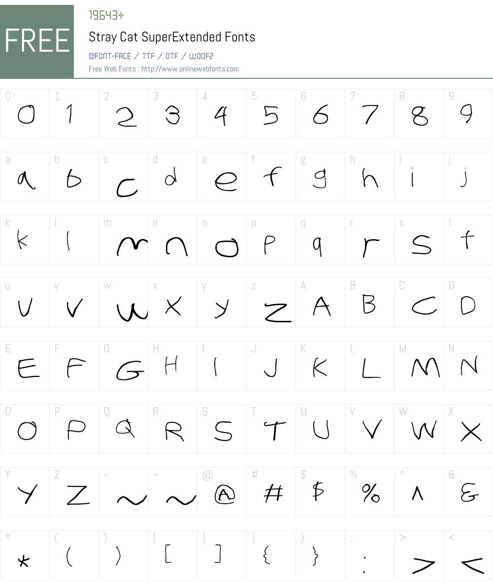 Stray Cat Font Screenshots
