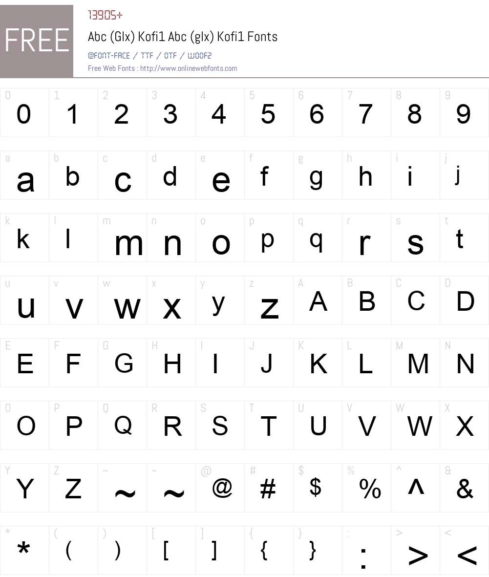 Abc (Glx) Kofi1 Font Screenshots