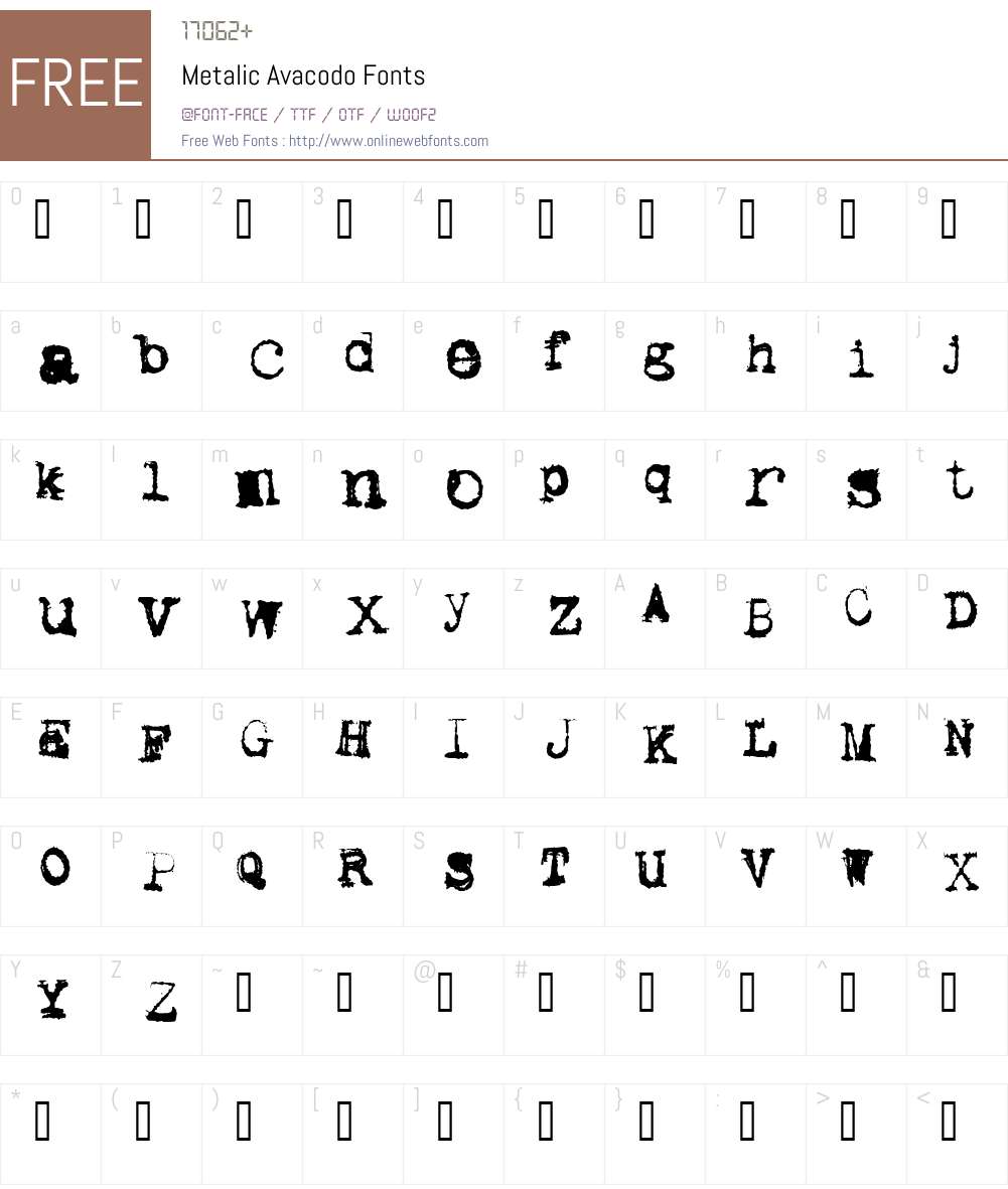 Metalic Avacodo Font Screenshots