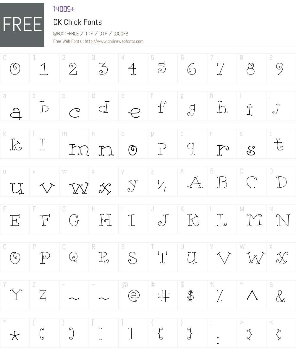 CK Chick Font Screenshots