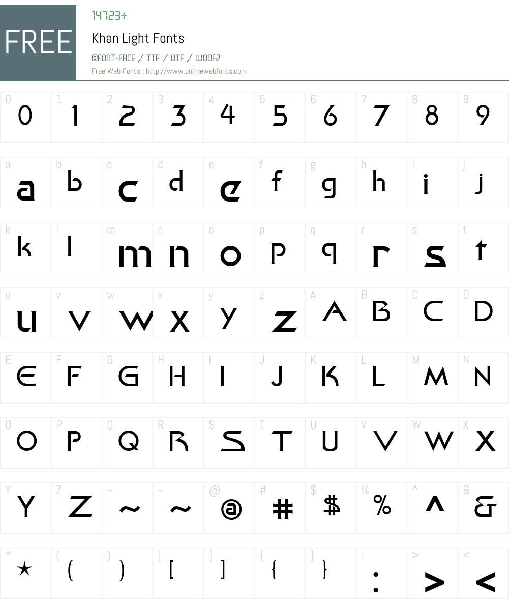 Khan Font Screenshots