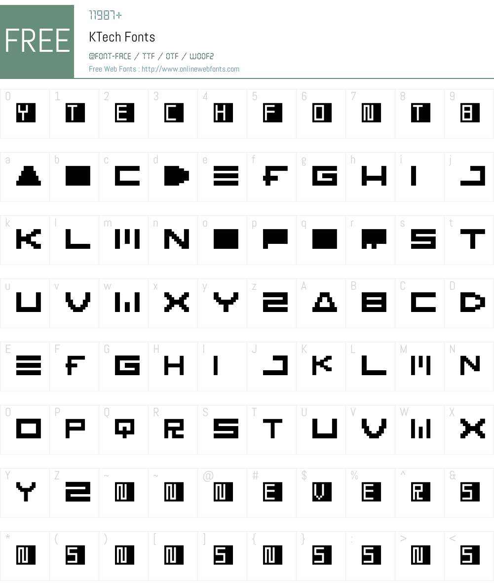 KTech Font Screenshots