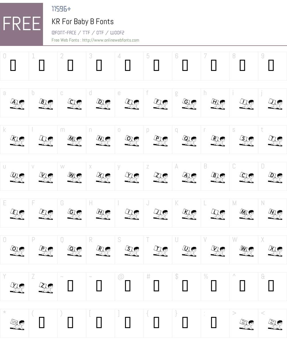 KR For Baby B Font Screenshots