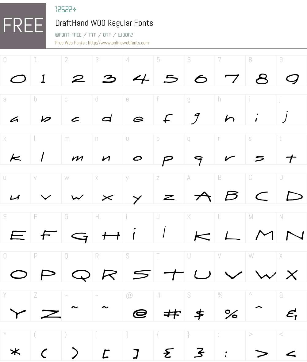 DraftHandW00-Regular Font Screenshots