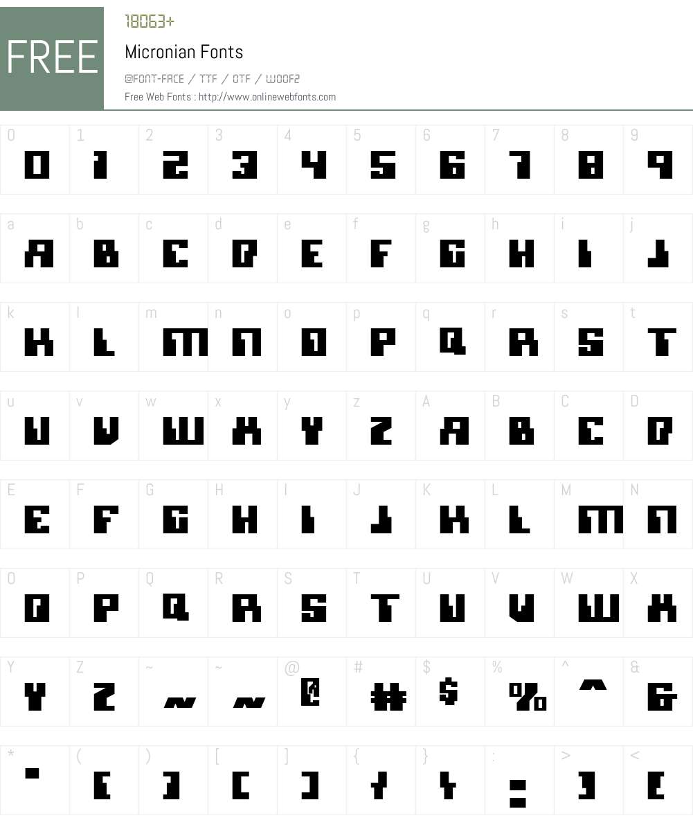 Micronian Font Screenshots