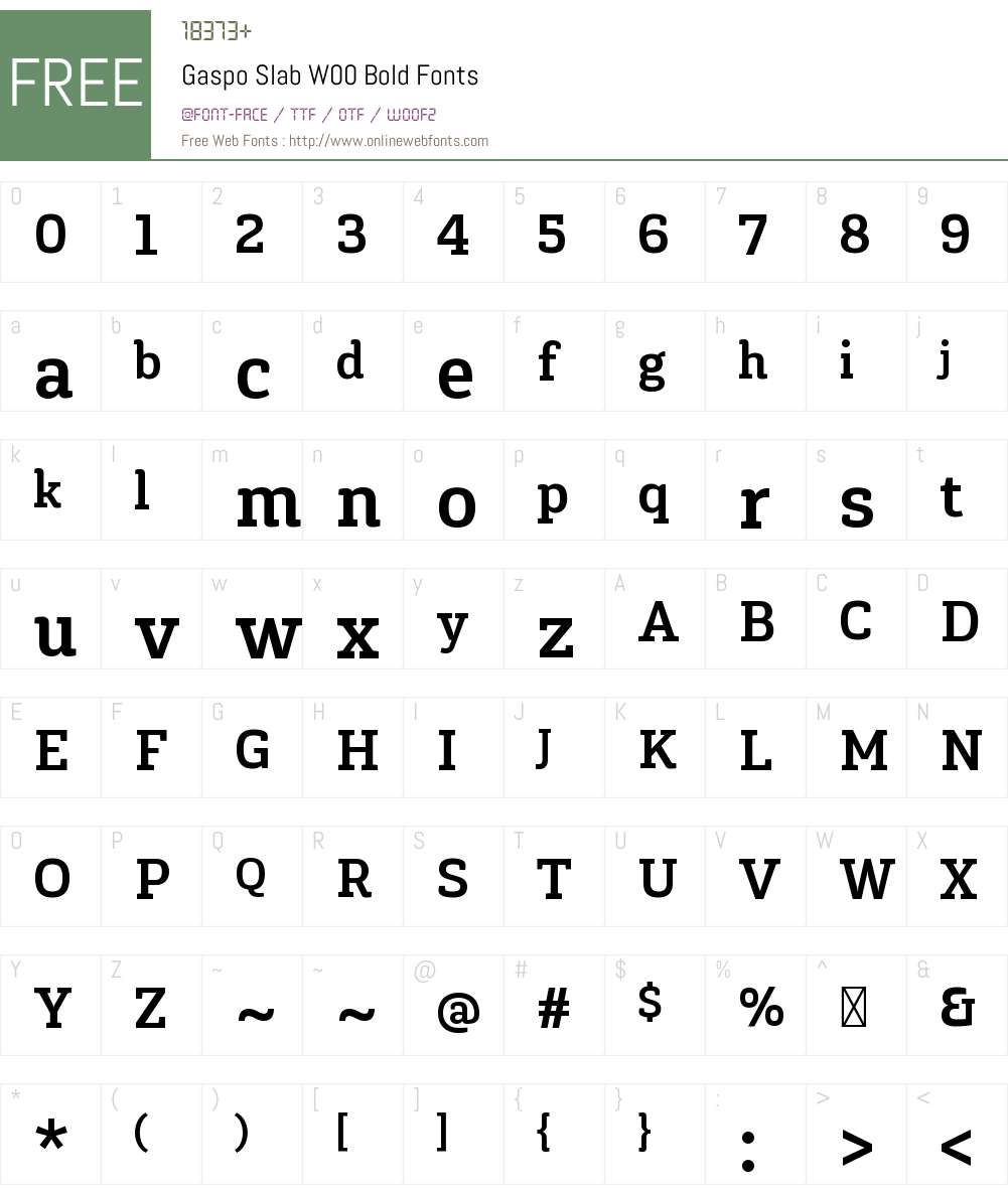 Gaspo Slab Font Screenshots