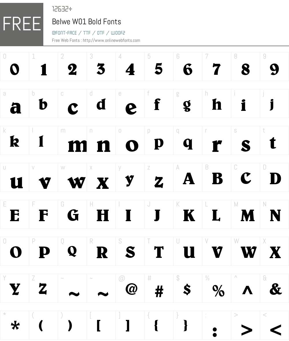 BelweW01-Bold Font Screenshots