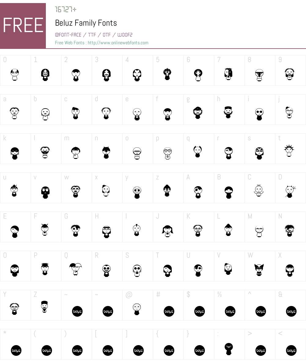 Beluz Font Screenshots