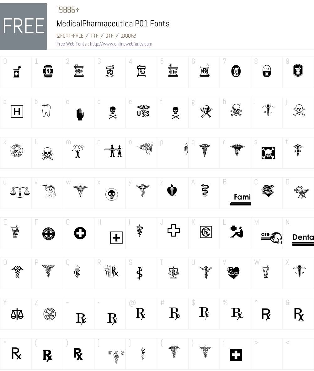 MedicalPharmaceutical Font Screenshots