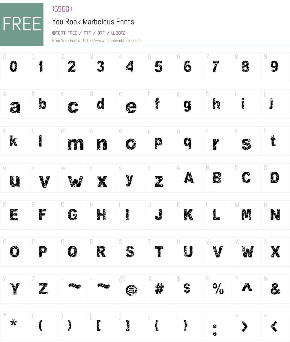 You Rook Marbelous Font Screenshots