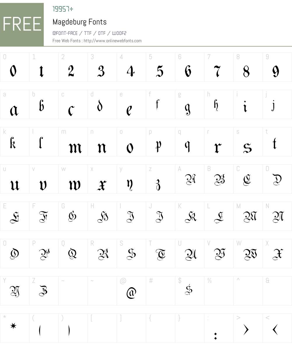 Magdeburg Font Screenshots