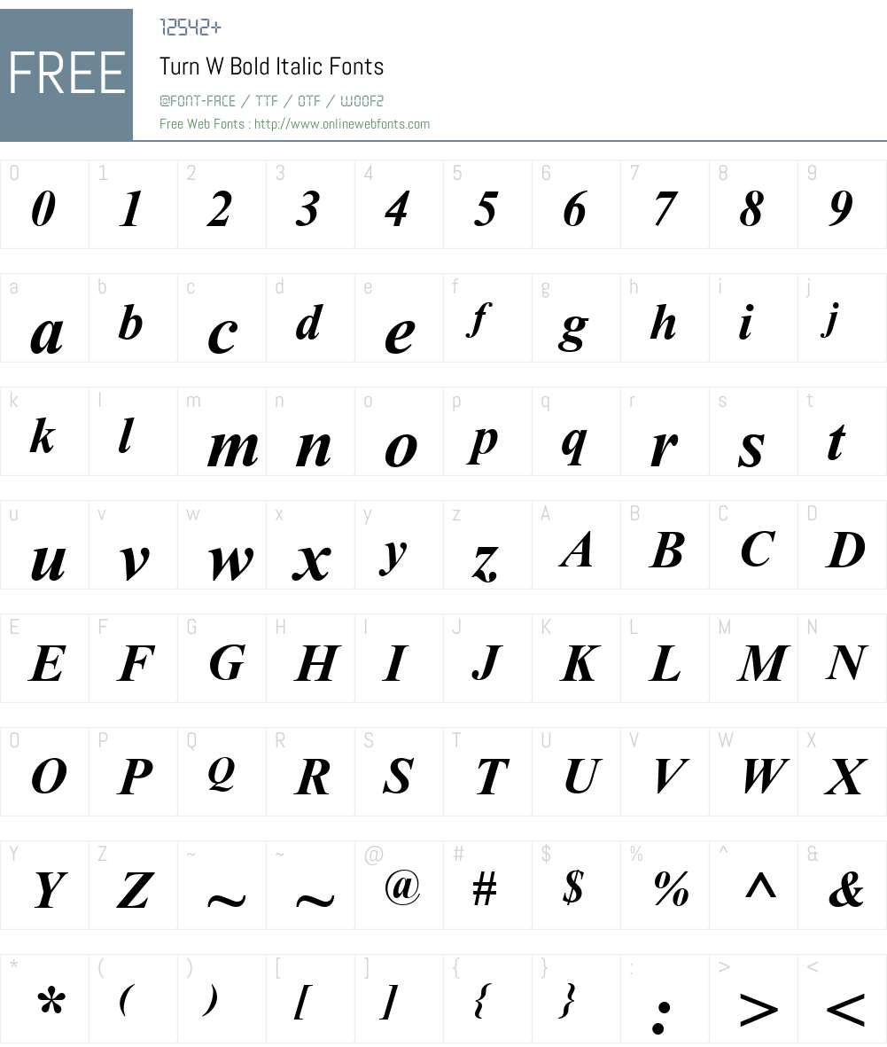 Turn W Font Screenshots