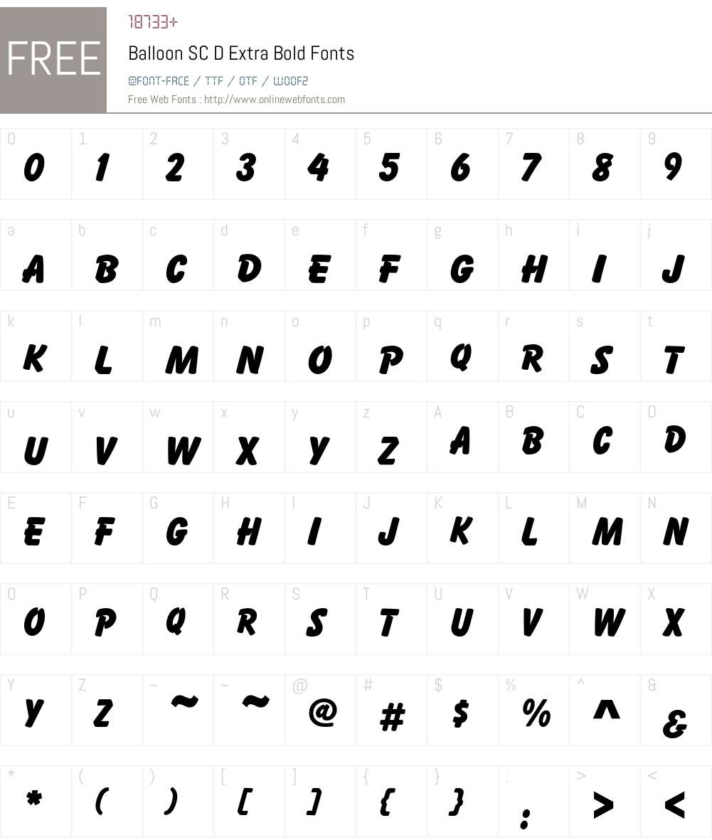 Balloon SC D Font Screenshots