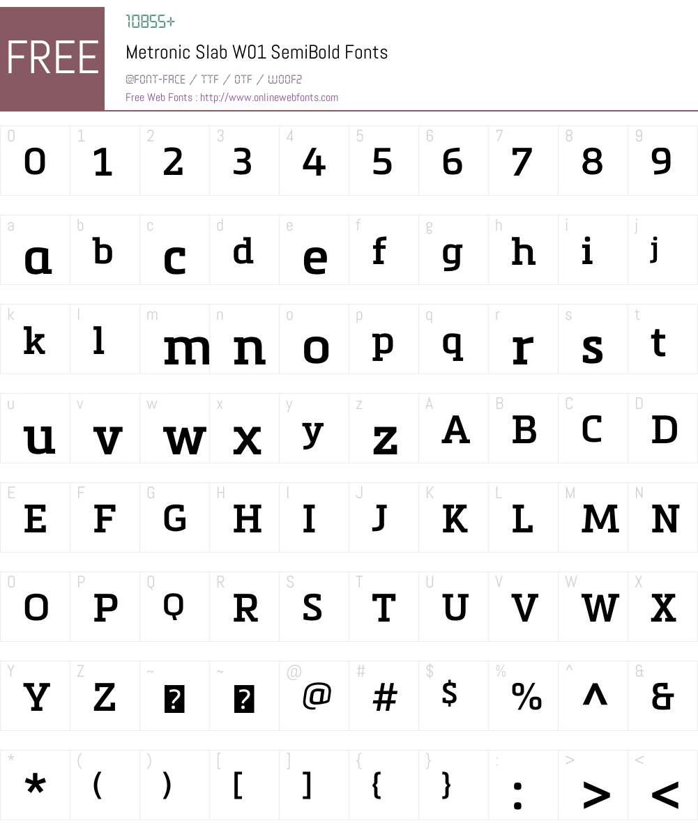 MetronicSlabW01-SemiBold Font Screenshots
