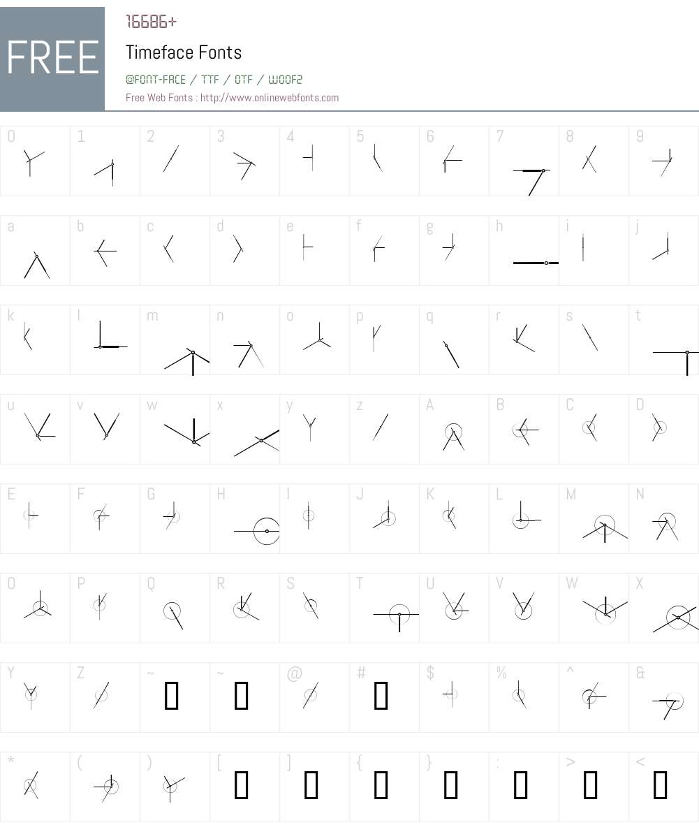 Timeface Font Screenshots