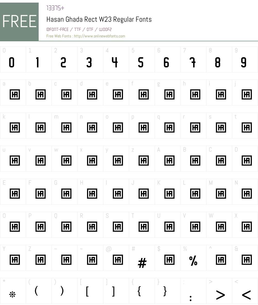 Hasan Ghada Rectangle Font Screenshots