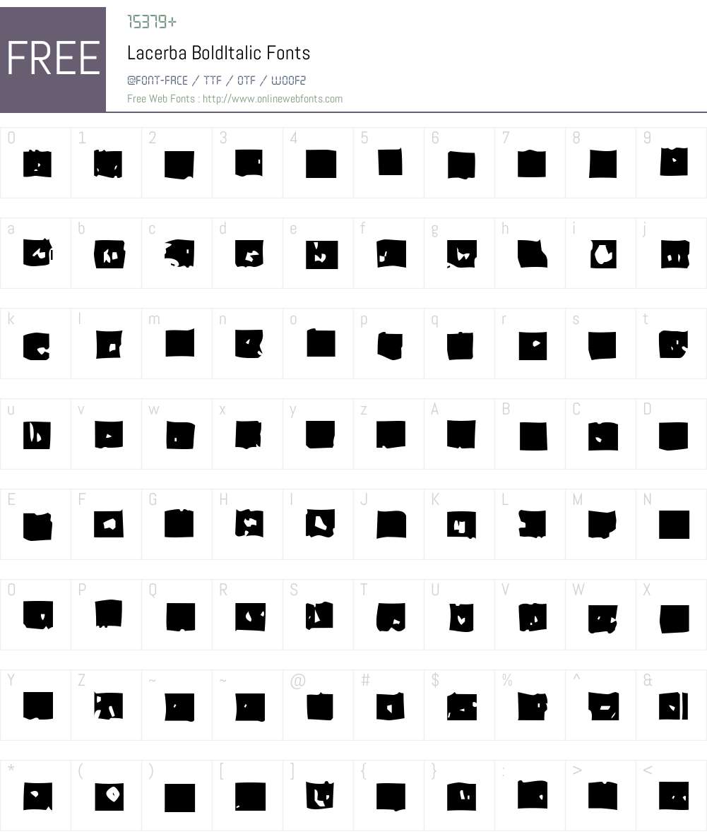 Lacerba Font Screenshots