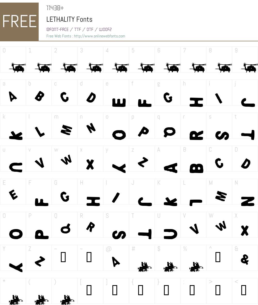 LETHALITY Font Screenshots