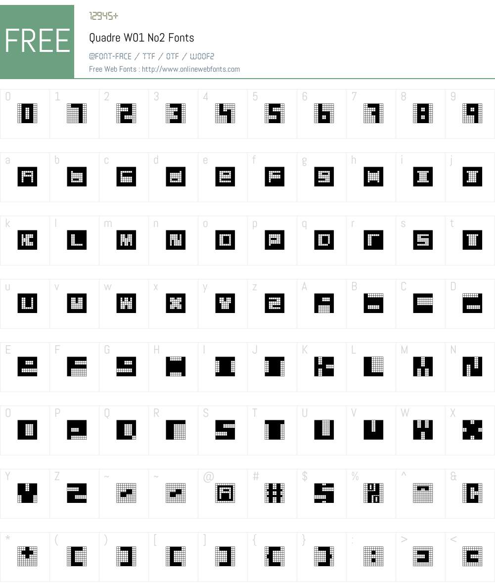 QuadreW01-No2 Font Screenshots