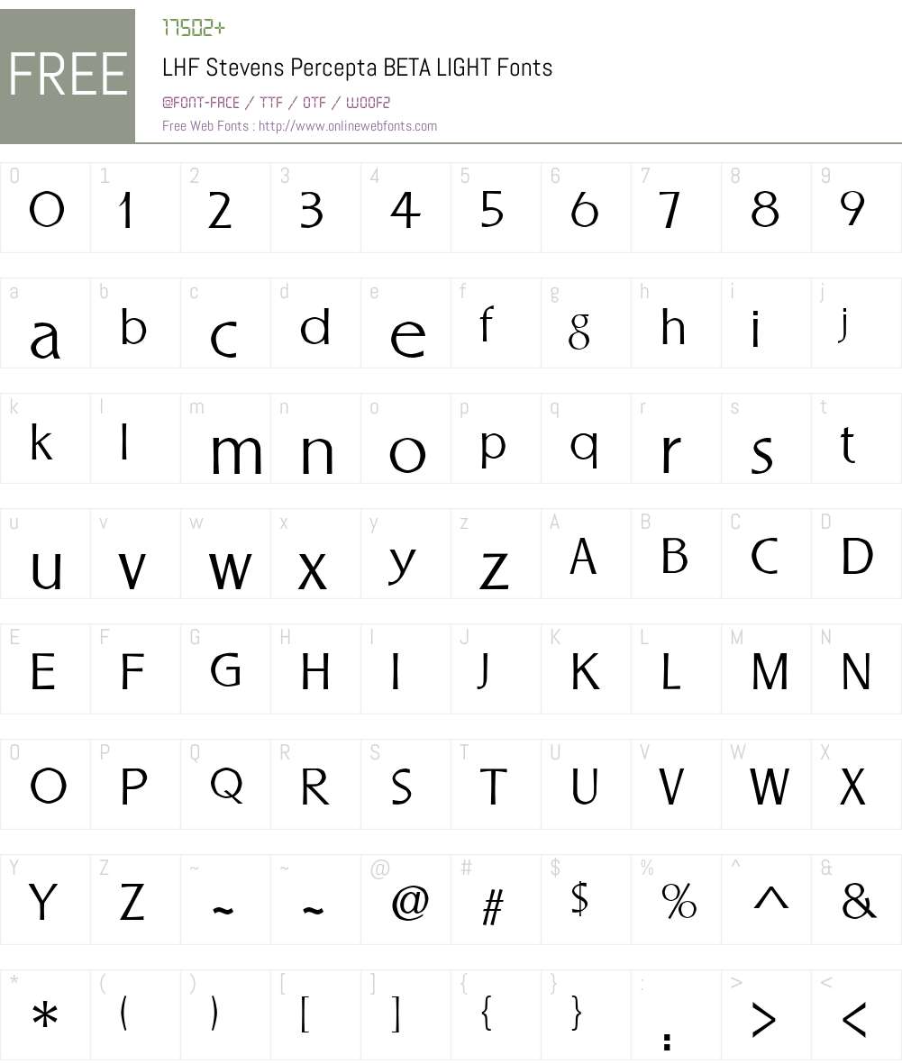 LHF Stevens Percepta BETA Font Screenshots