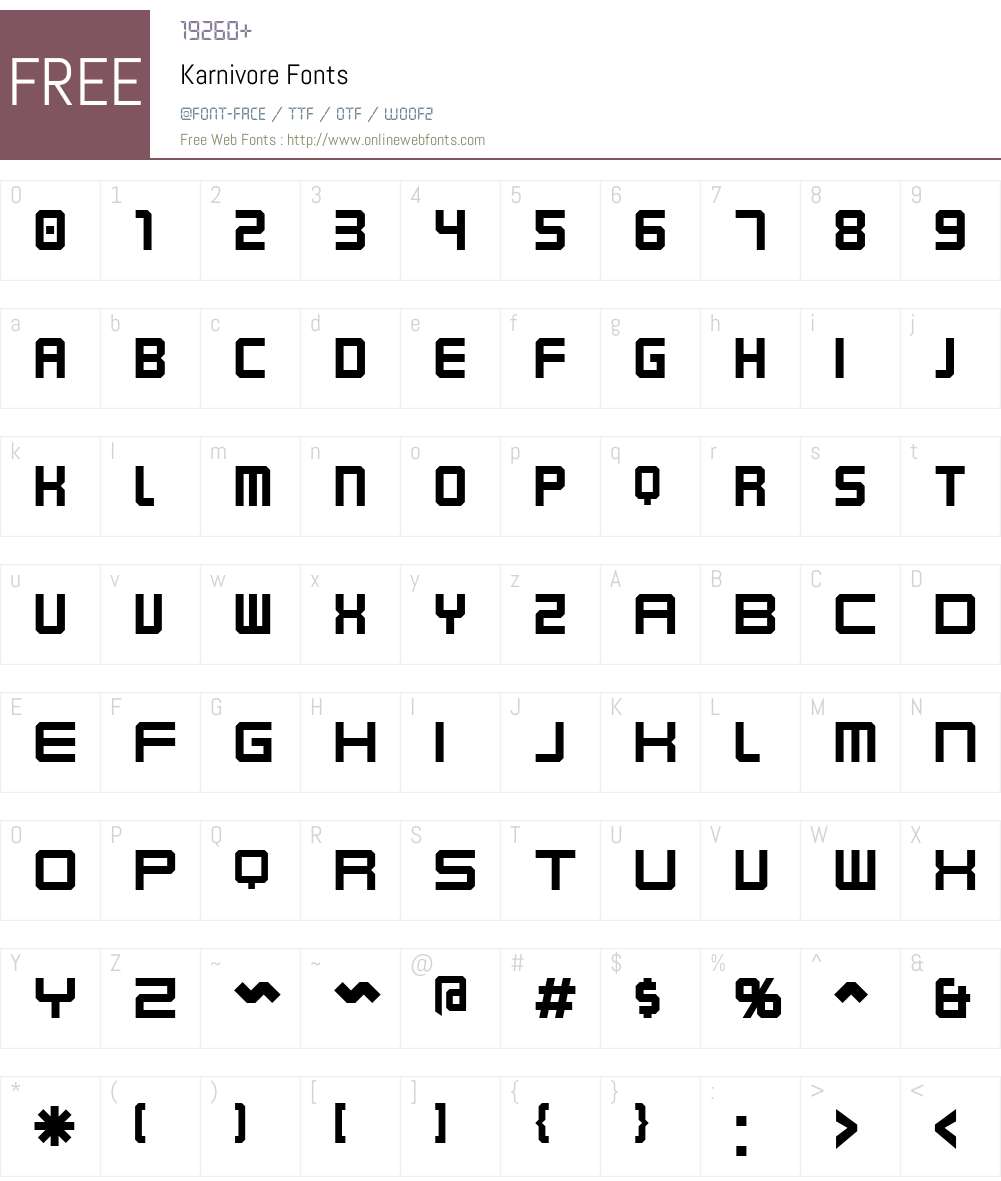 Karnivore Font Screenshots